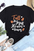 Black Fall For Jesus He Never Leaves Graphic T Shirt